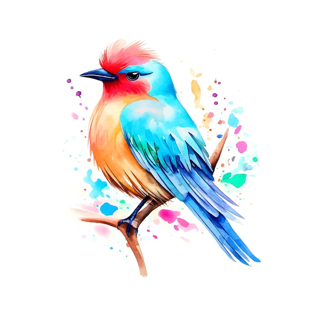 Beautiful bird watercolor paint ilustration