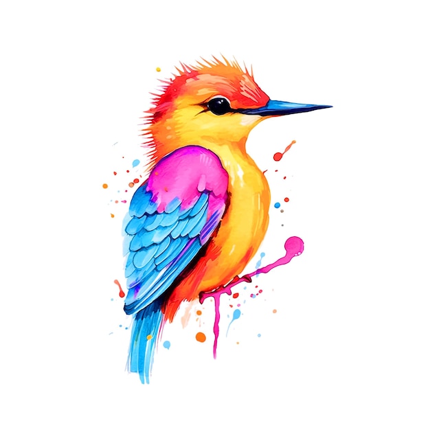 Beautiful bird watercolor paint ilustration