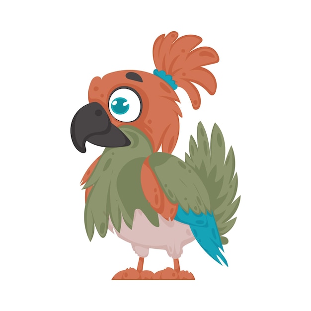 A beautiful bird with bright and cheerful colors Vector Illustration