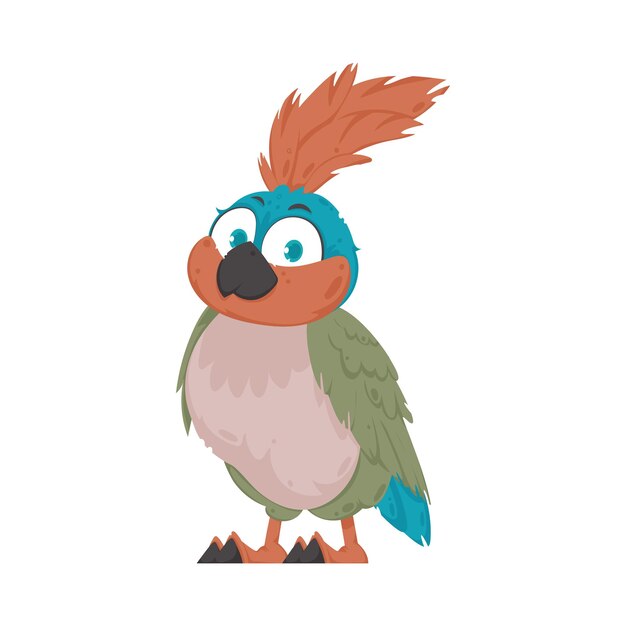 A beautiful bird with bright and cheerful colors Vector Illustration