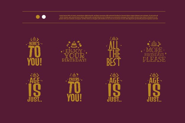 beautiful birthday logo pack composition classic style