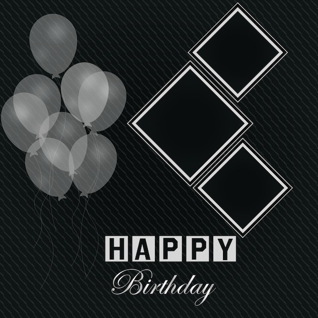 Beautiful birthday photo frame premium vector