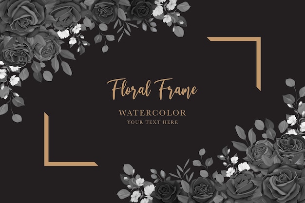 Beautiful black roses background and frame design