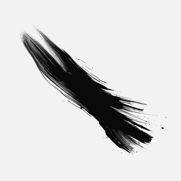 Красивые черные акварельные щетки черная краска чернила кисть штрих кисть линия или текстура