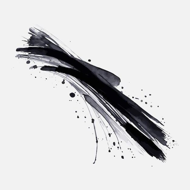 Beautiful black watercolor splash brushes black paint ink brush stroke brush line or texture