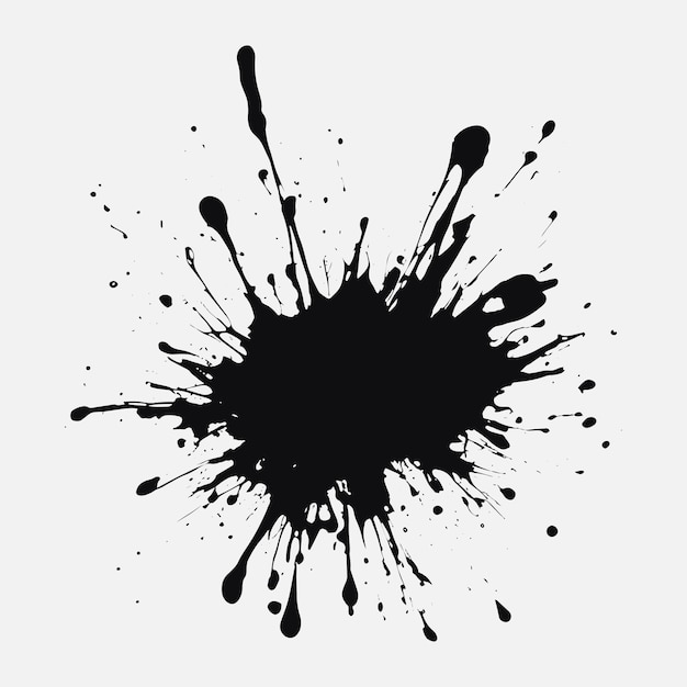 Vector beautiful black watercolor splash brushes black paint ink brush stroke brush line or texture