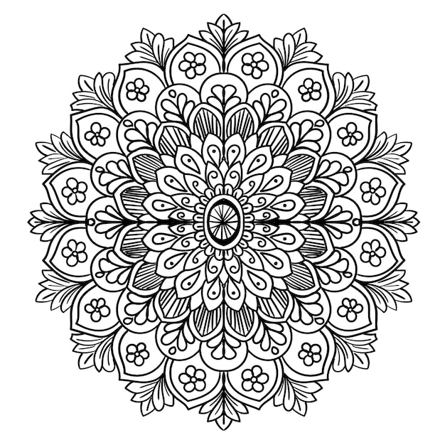 beautiful black and white mandala pattern