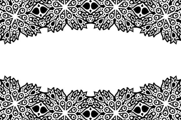 Beautiful black and white tribal vector background with copy space