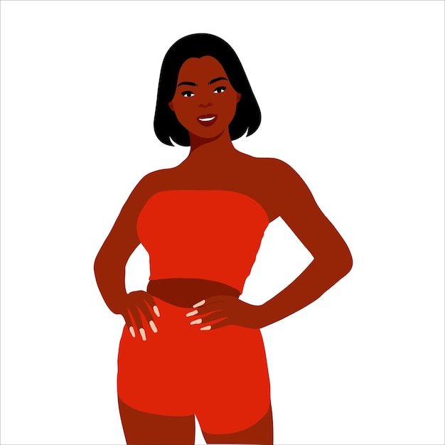 Vector beautiful black woman in elegant art style vector