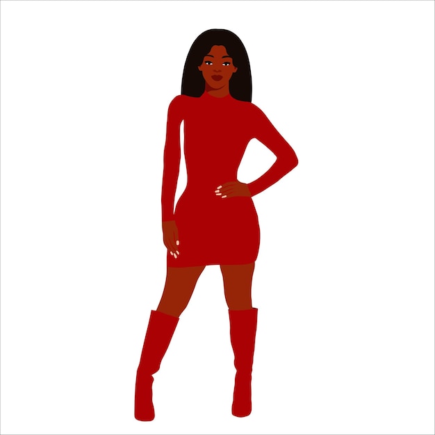 Beautiful black woman in elegant art style vector