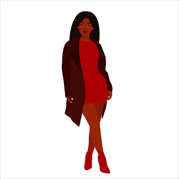 Beautiful black woman in elegant art style vector