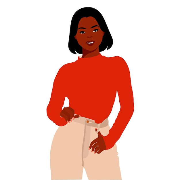 Vector beautiful black woman in elegant art style vector