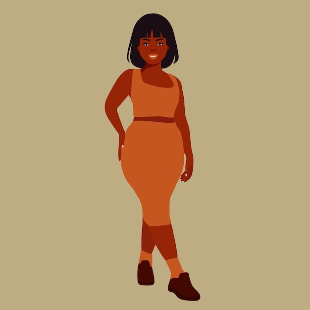 Beautiful black woman in elegant art style vector