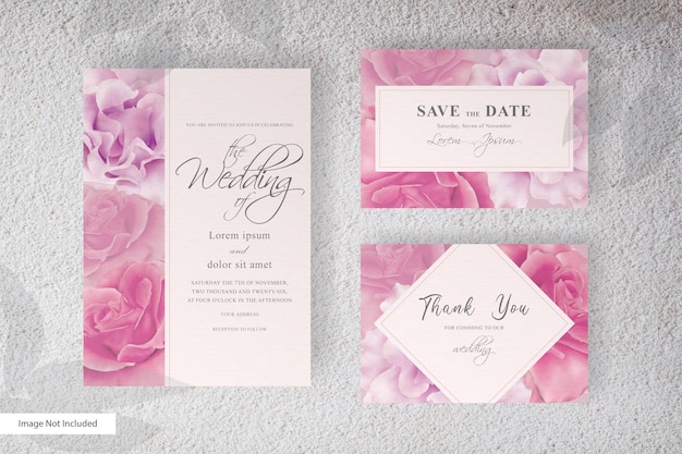 Vector beautiful blooming floral frame wedding invitation card template