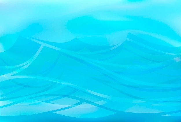 Beautiful blue background of stylized waves sea breeze