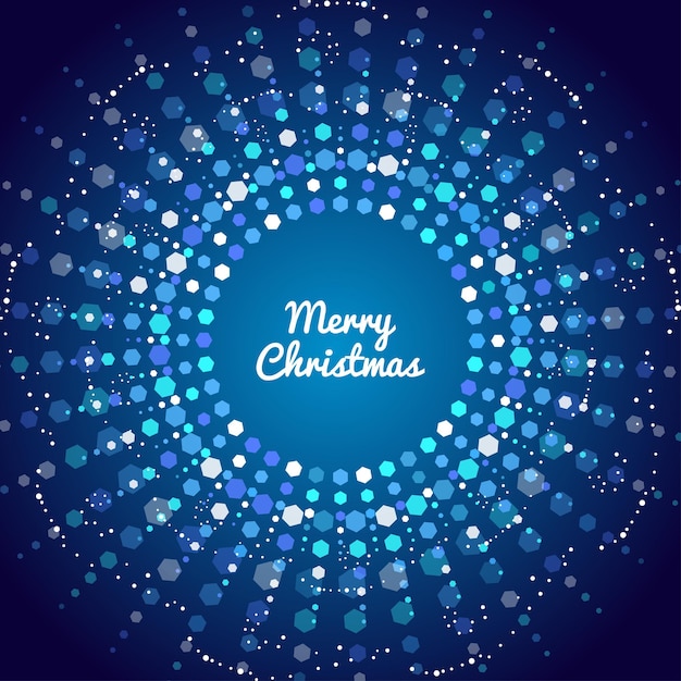 Beautiful blue christmas round lights frame vector illustration eps10