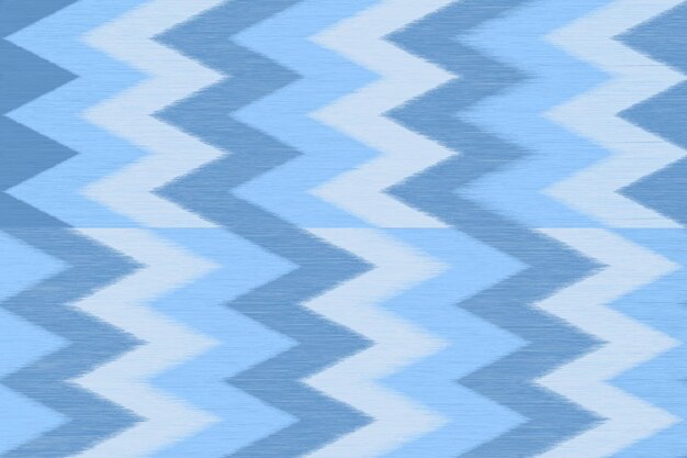 Beautiful blue ikat zigzag herringbone chevron seamless textile ethnic pattern Thai fabric style