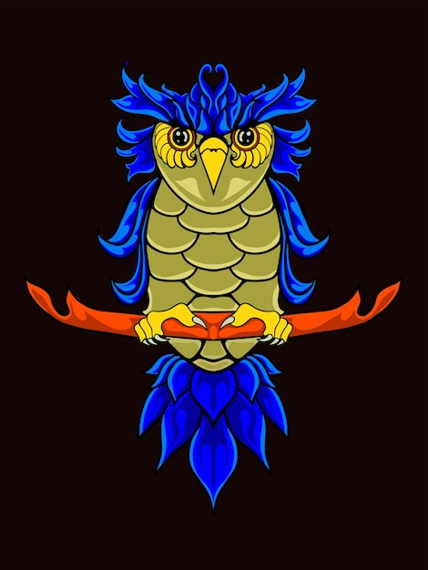 Beautiful blue owl design vector