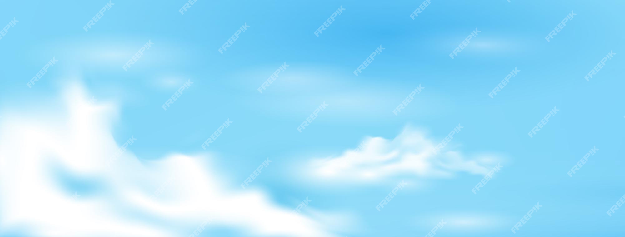Premium Vector | Beautiful blue sky and cloud vector illutration banner  background