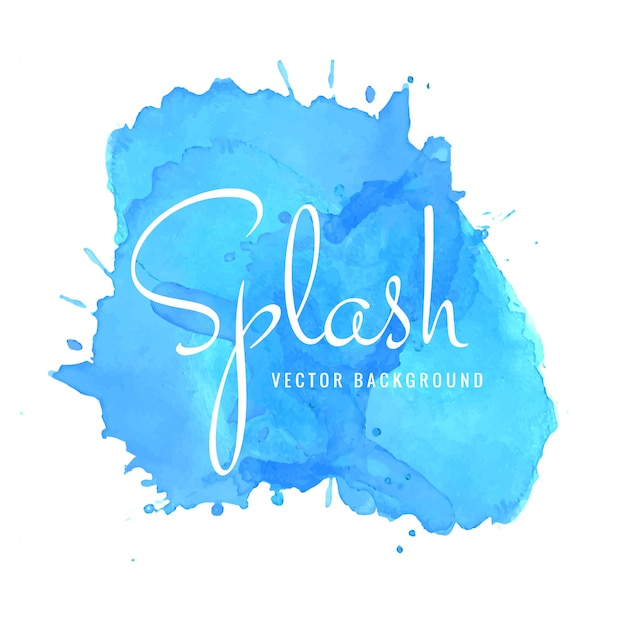 Vector beautiful blue watercolor splash design