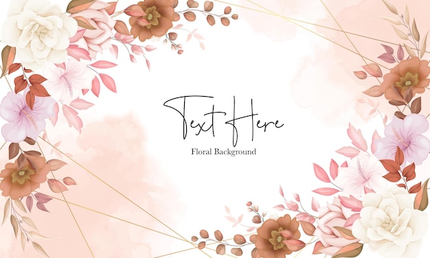 갈색 꽃과 아름 다운 boho 꽃 배경