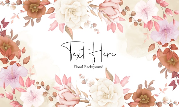 beautiful boho floral background with brown flower