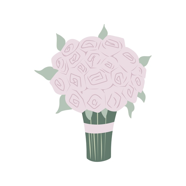 Vector beautiful bouquet of flowers with pink flowers