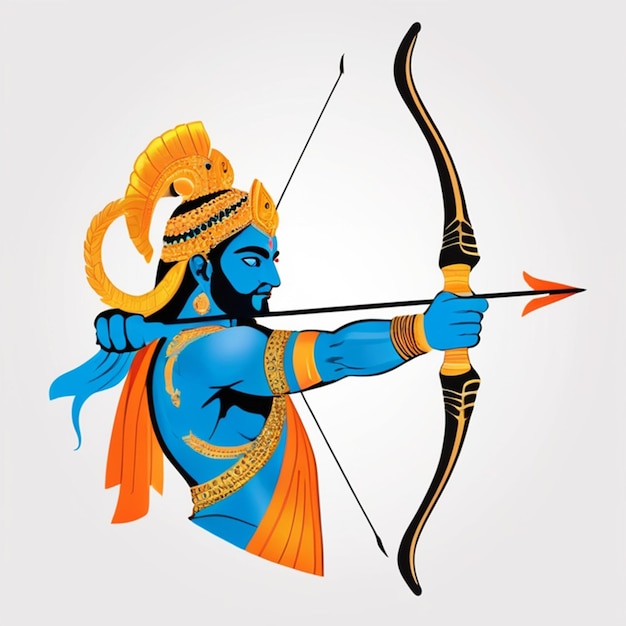 Vector beautiful bow and arrow of lord shree ram