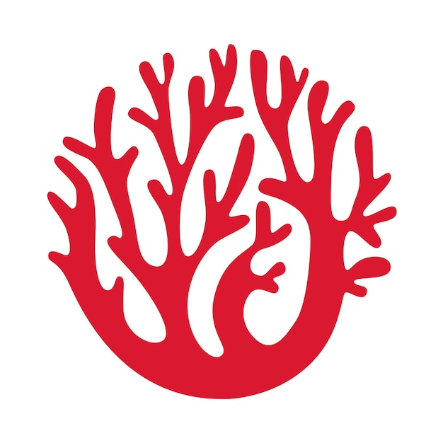 Vettore un bel ramo di alghe rosse su sfondo bianco alghe logo alghe icona
