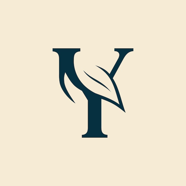 beautiful brand women hair salon leaf logo letter Y