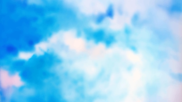 Beautiful bright blue sky watercolor smudge vector illustration