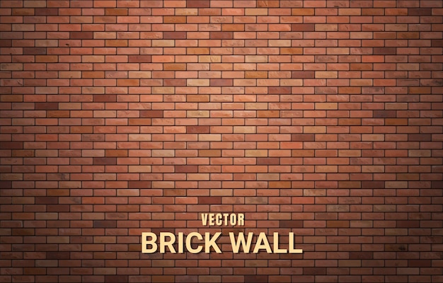 ベクトル 美しい茶色のブロックレンガの壁パターンテクスチャ背景。