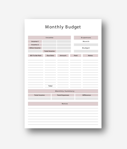 beautiful budget boho planner template
