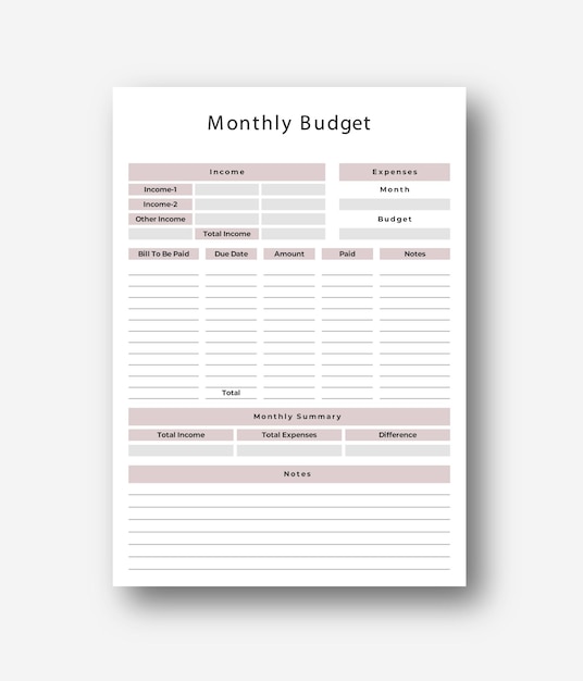 Beautiful budget boho planner template