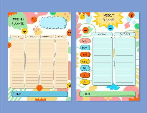 Vector beautiful budget planner template