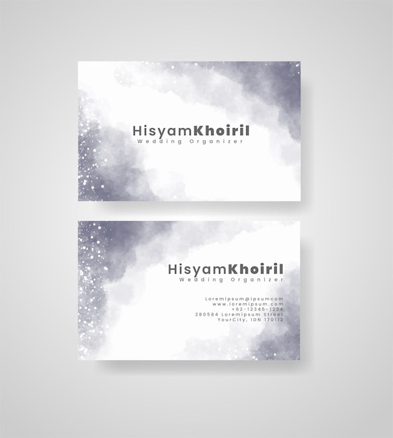 Beautiful business card template with watercolor