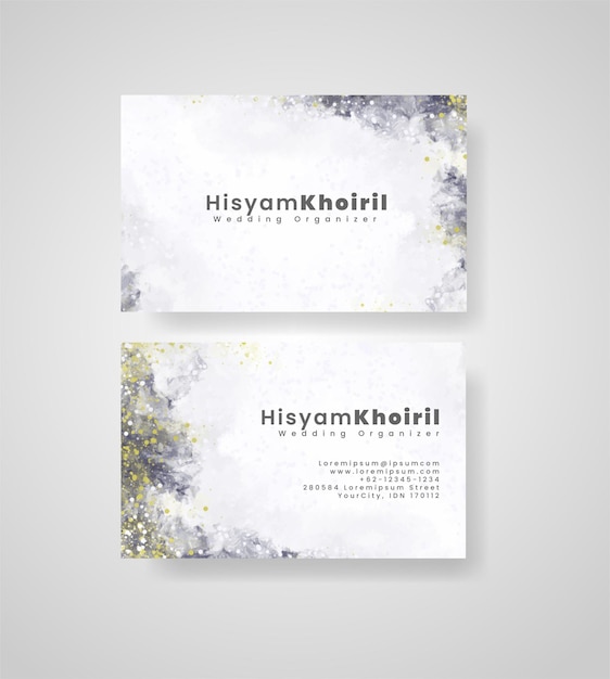 Vector beautiful business card template with watercolor