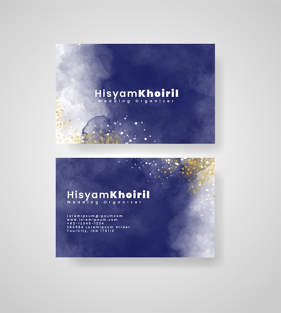 Vector beautiful business card template with watercolor