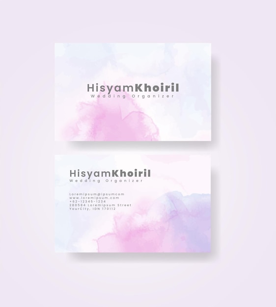 Beautiful business card template with watercolor