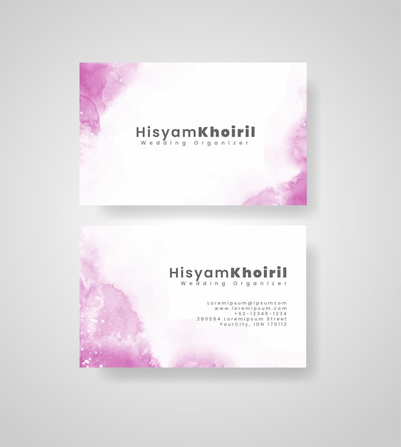 Beautiful business card template with watercolor