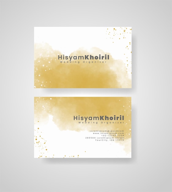 Beautiful business card template with watercolor