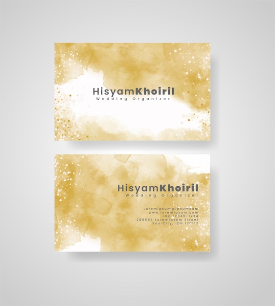 Vector beautiful business card template with watercolor