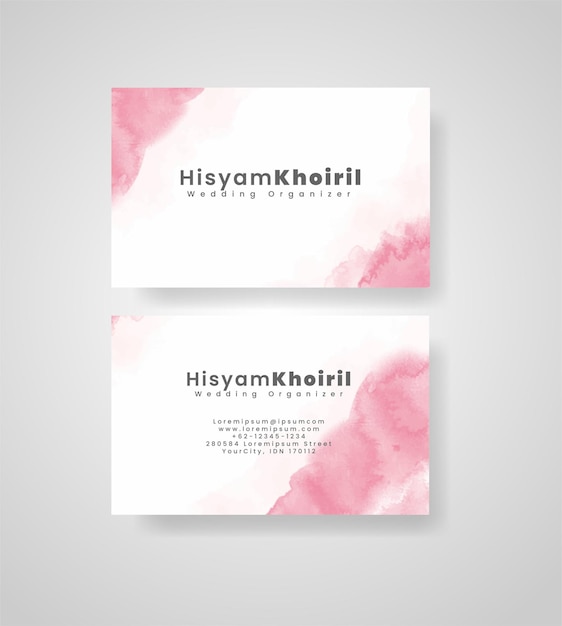 Beautiful business card template with watercolor