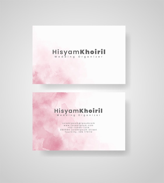 Beautiful business card template with watercolor