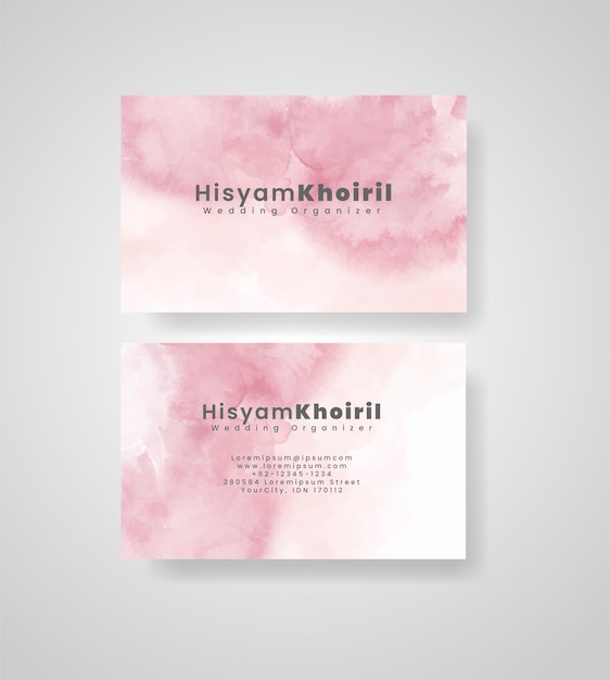 Beautiful business card template with watercolor