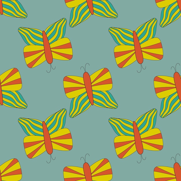 Beautiful butterflies seamless pattern