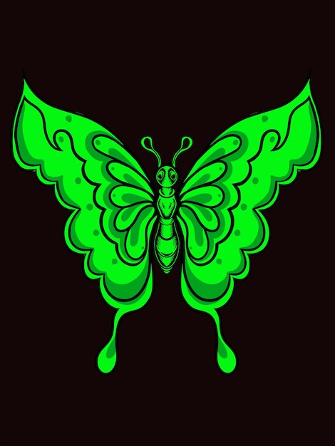 Beautiful butterfly design in green color vector