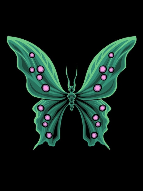 Vector beautiful butterfly design with colorful wings vector color editable