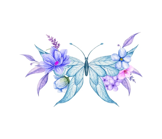 Beautiful butterfly and floral ornamental decoration