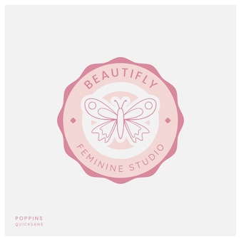 Красивый значок с логотипом бабочки для женской индустрии